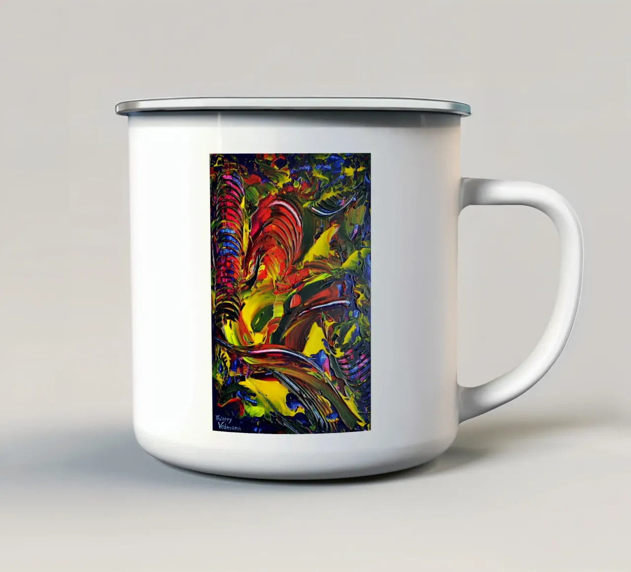 ABSTRACT FIGURE 6 tazza in smalto da Thierry Vobmann Abstract painting
