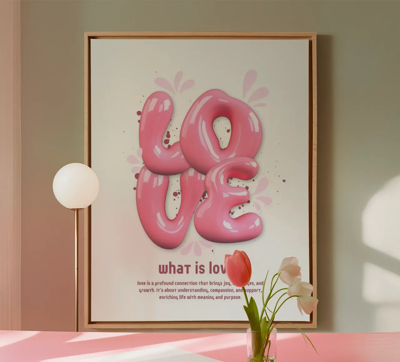 Was ist Liebe? Leinwand mit Schattenfugenrahmen von mazzihanq