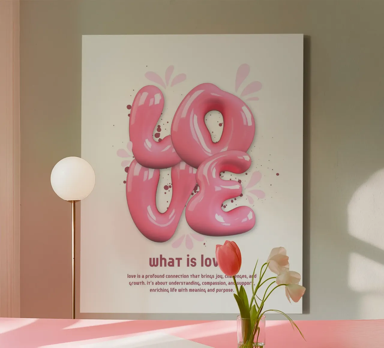 Was ist Liebe? Leinwand mit Schattenfugenrahmen von mazzihanq