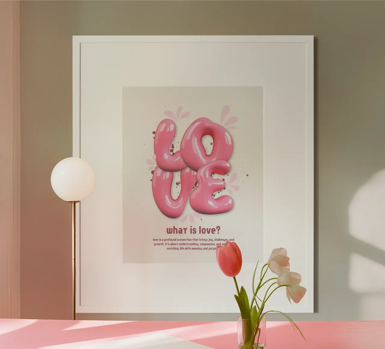Che cos'è l'amore poster con telaio in plastica da mazzihanq