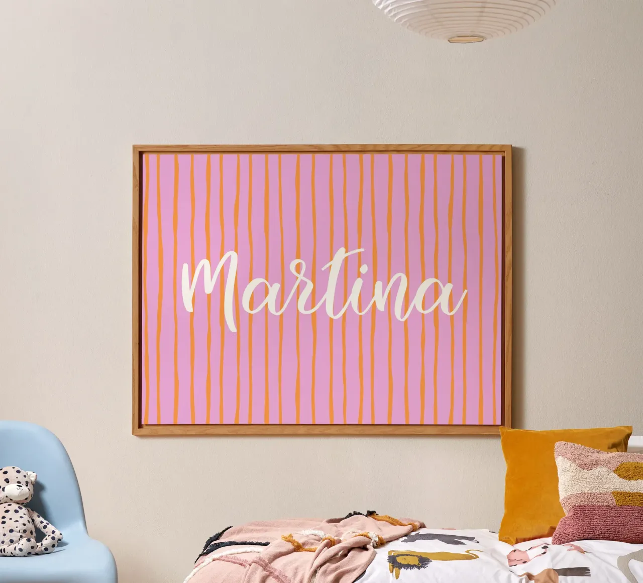 Malerischer Streifen orange auf rosa alluminio dibond da All Colours