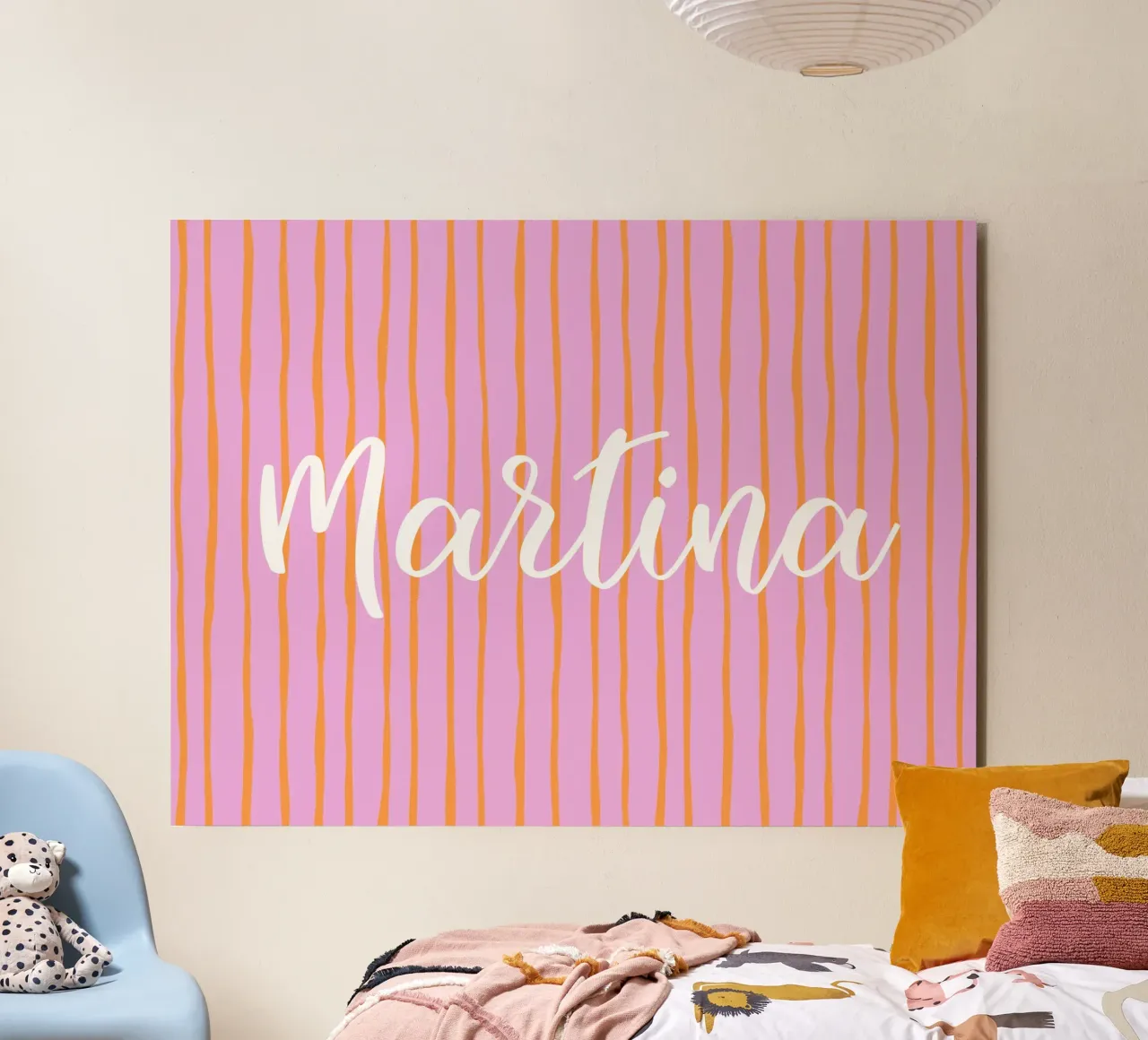 Malerischer Streifen orange auf rosa alluminio dibond da All Colours
