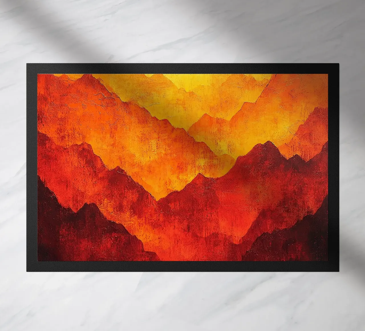 Fire Mountain doormat by Nikis Art Studio
