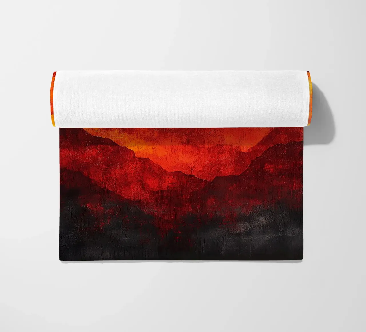 Montagna di fuoco telo mare da Nikis Art Studio