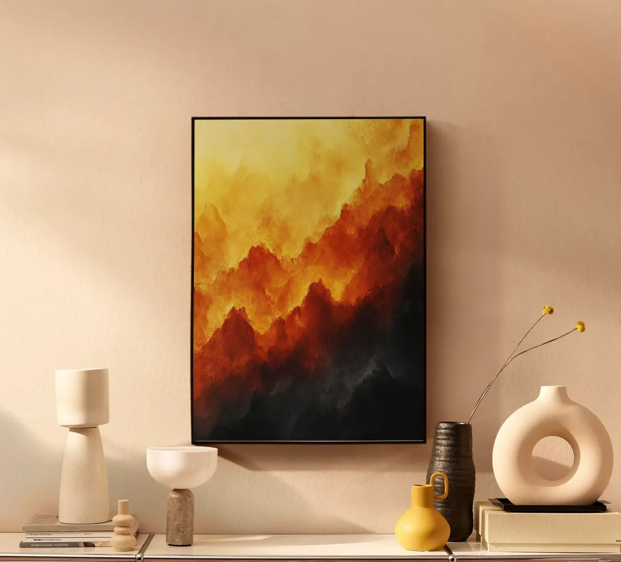 Sky of fire acrylic glass by Nikis Art Studio