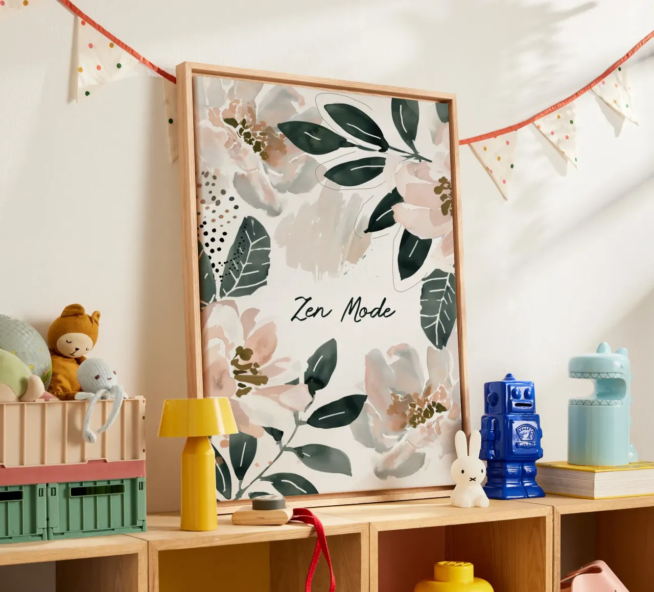 Zen Mode (Floral Version) tela con Cornice a cassetta da treechild
