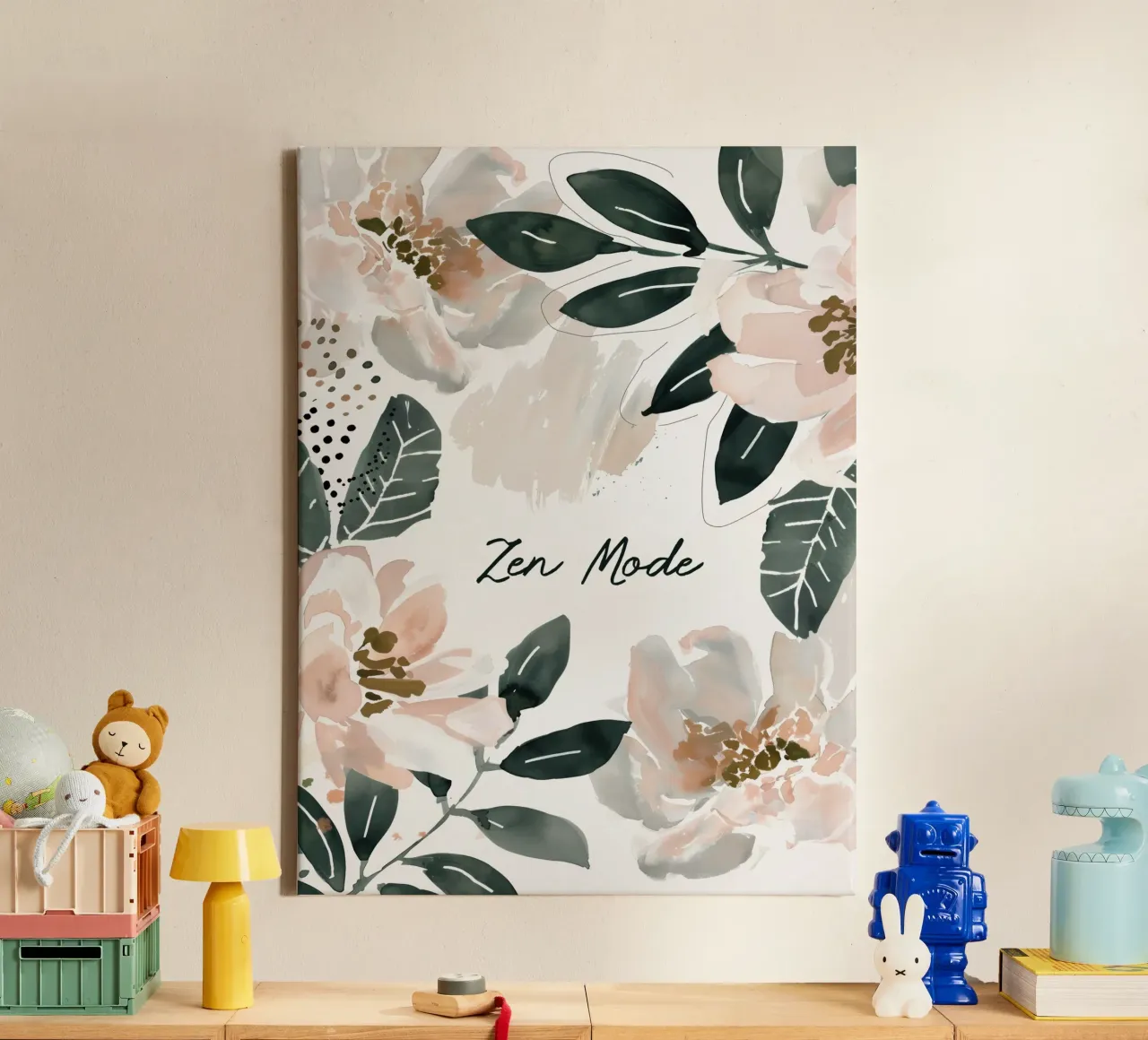 Zen Mode (Floral Version) tela con Cornice a cassetta da treechild