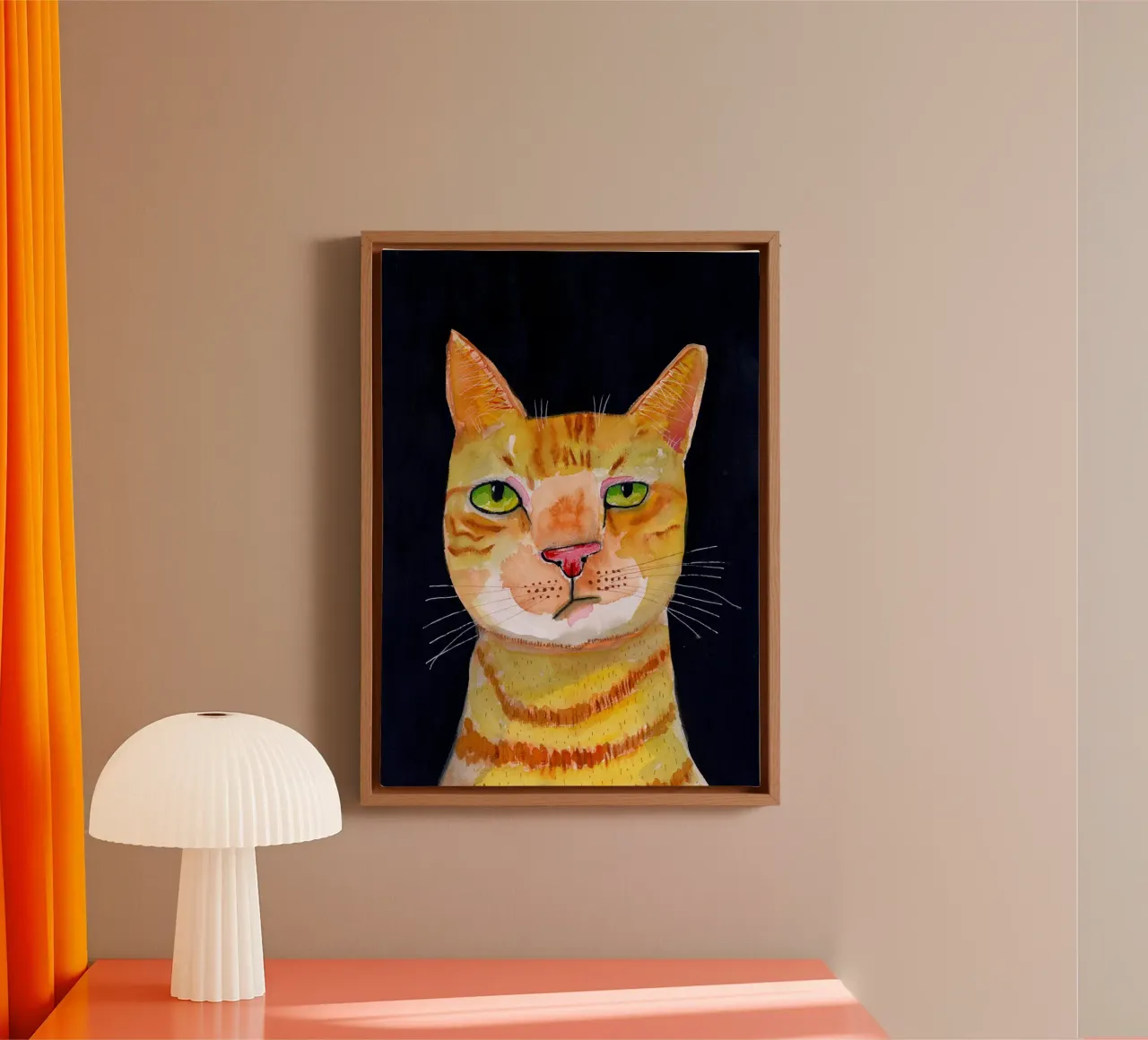 Ginger Cat tela con Cornice a cassetta da Pictufy Sun & Spirit