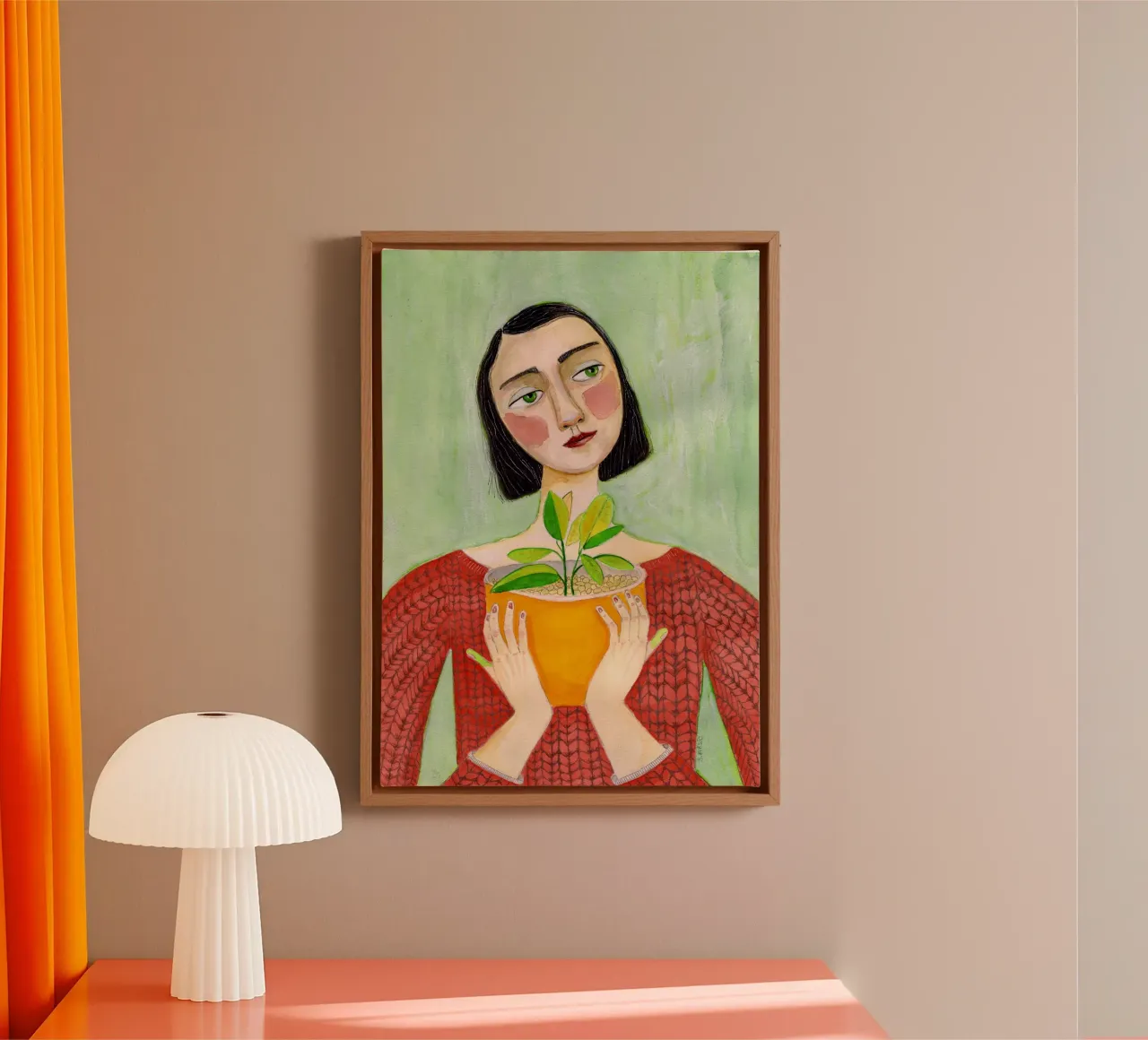 Plant Mum canvas with Floater frame by Pictufy Sun & Spirit
