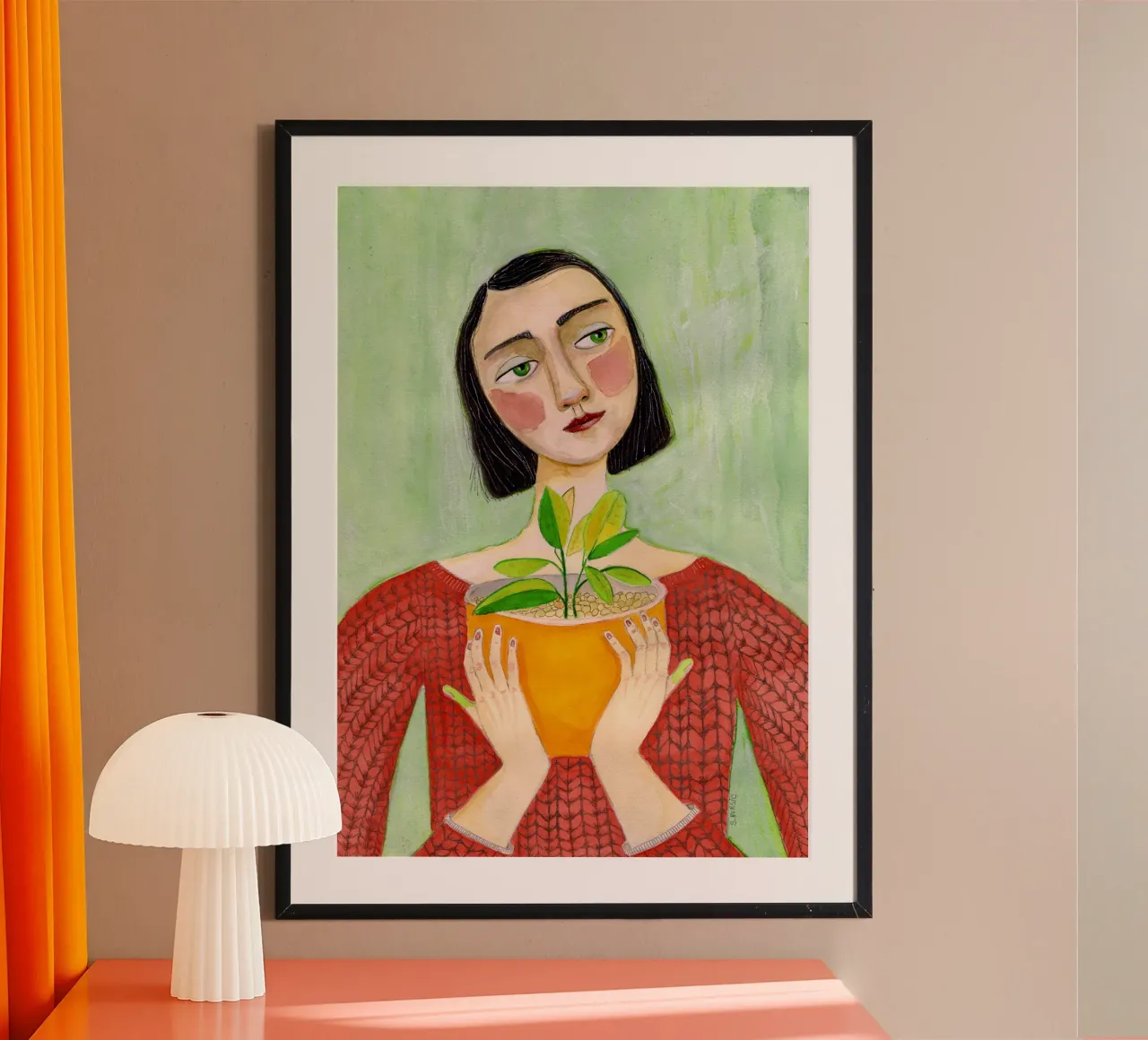 La mamma della pianta poster con telaio in legno da Pictufy Sun & Spirit