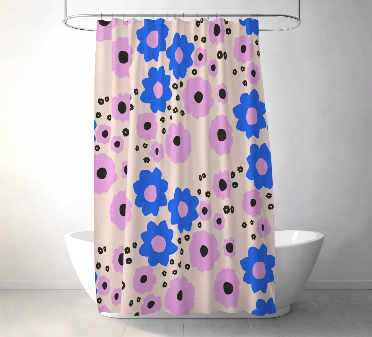 Blumen blau un rosa tenda da doccia da All Colours