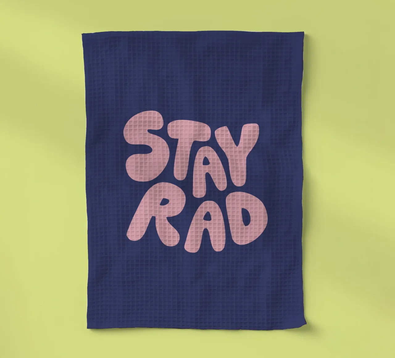 Stay Rad Bold Inspirational Typography Print in Pink Purple tea towel by THE MOTIVATED TYPE