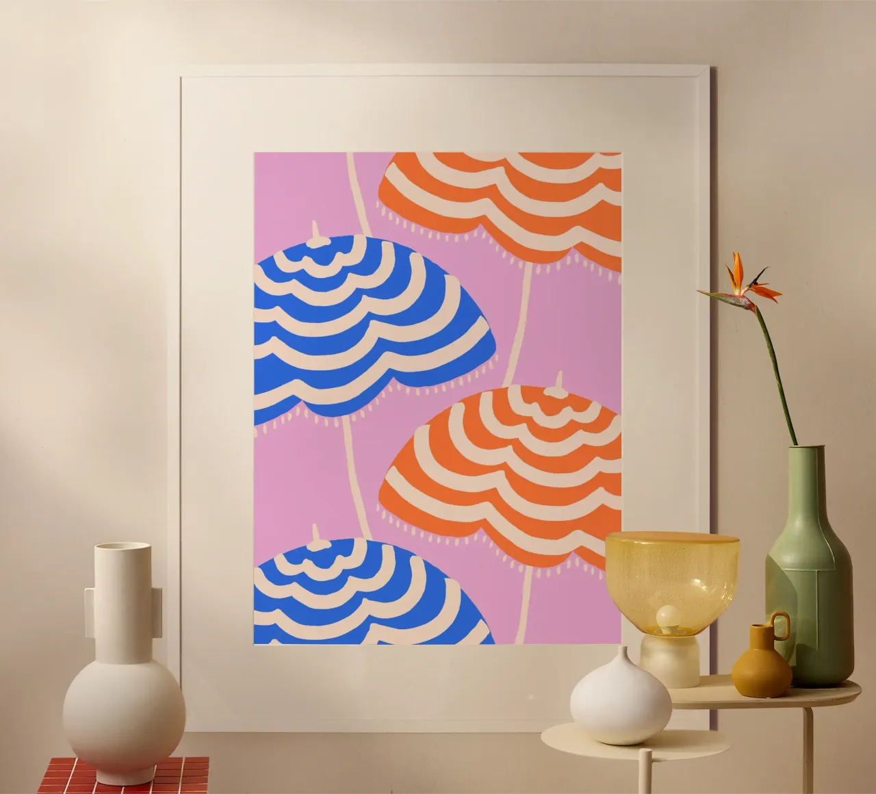 Parasols poster met aluminium frame van All Colours