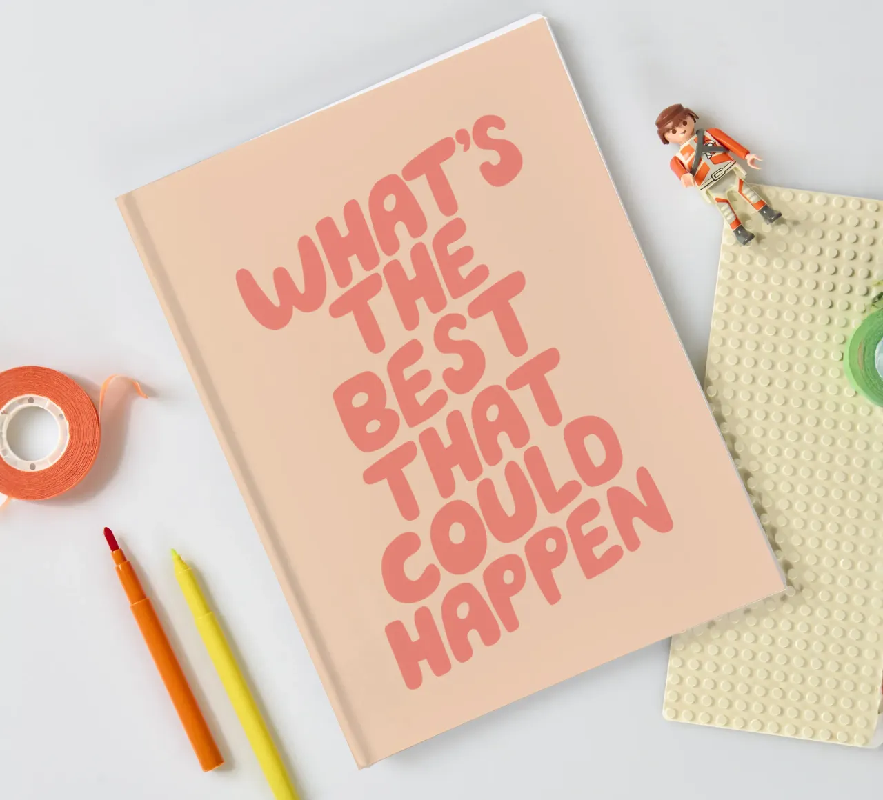 What's The Best That Could Happen Inspirational Quote Print notebook by THE MOTIVATED TYPE