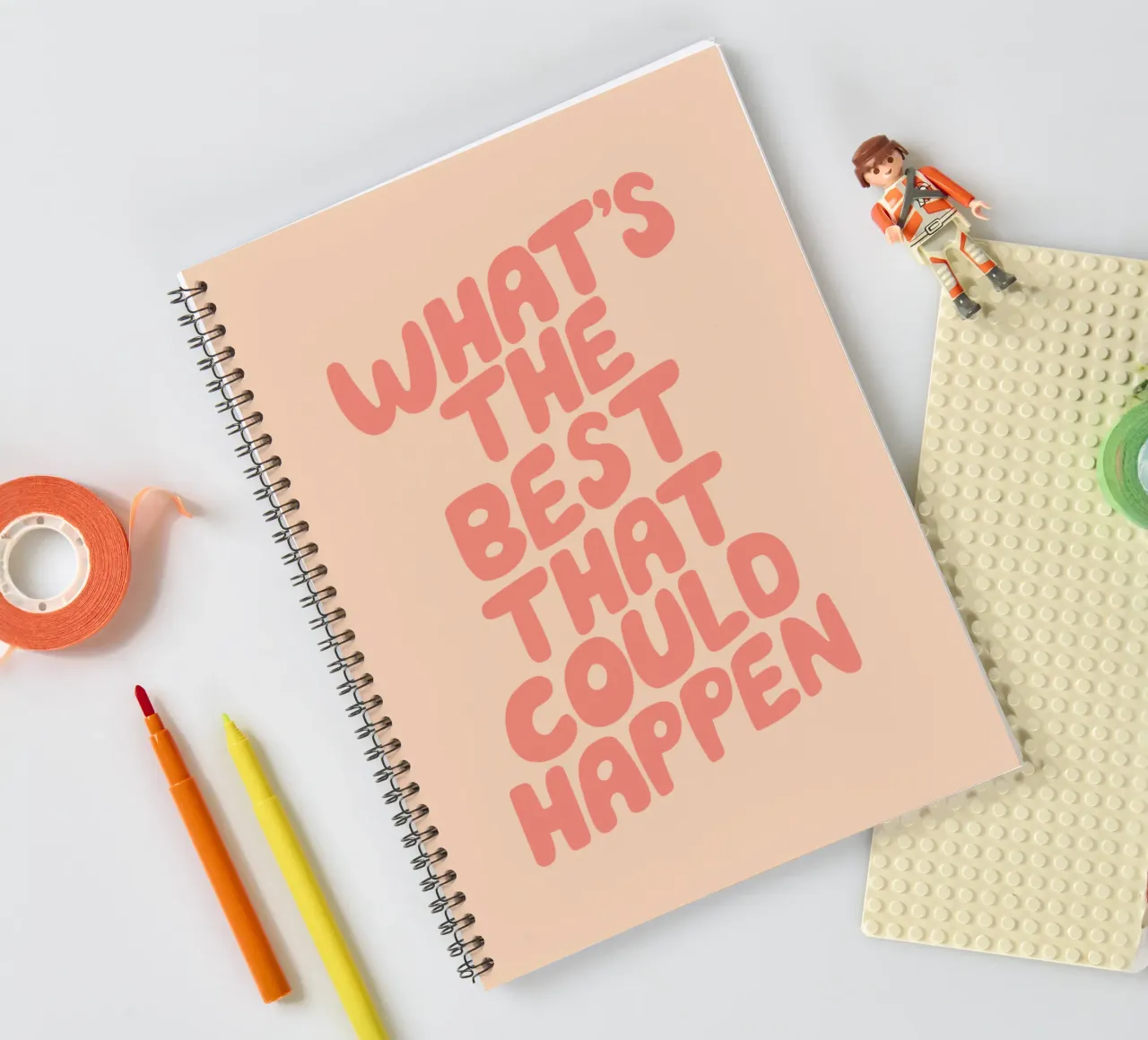 What's The Best That Could Happen Inspirational Quote Print spiral notebook by THE MOTIVATED TYPE