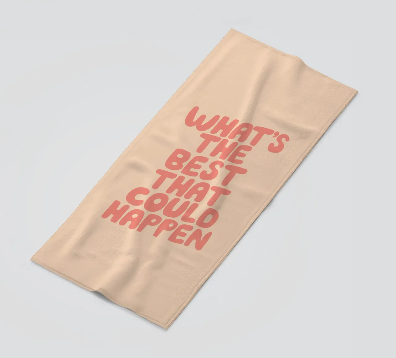 Citazione ispirazionale "What's the Best That Could Happen" (Il meglio che può accadere) Stampa telo mare da THE MOTIVATED TYPE