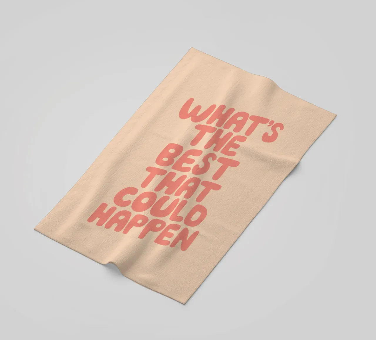 Citazione ispirazionale "What's the Best That Could Happen" (Il meglio che può accadere) Stampa telo mare da THE MOTIVATED TYPE