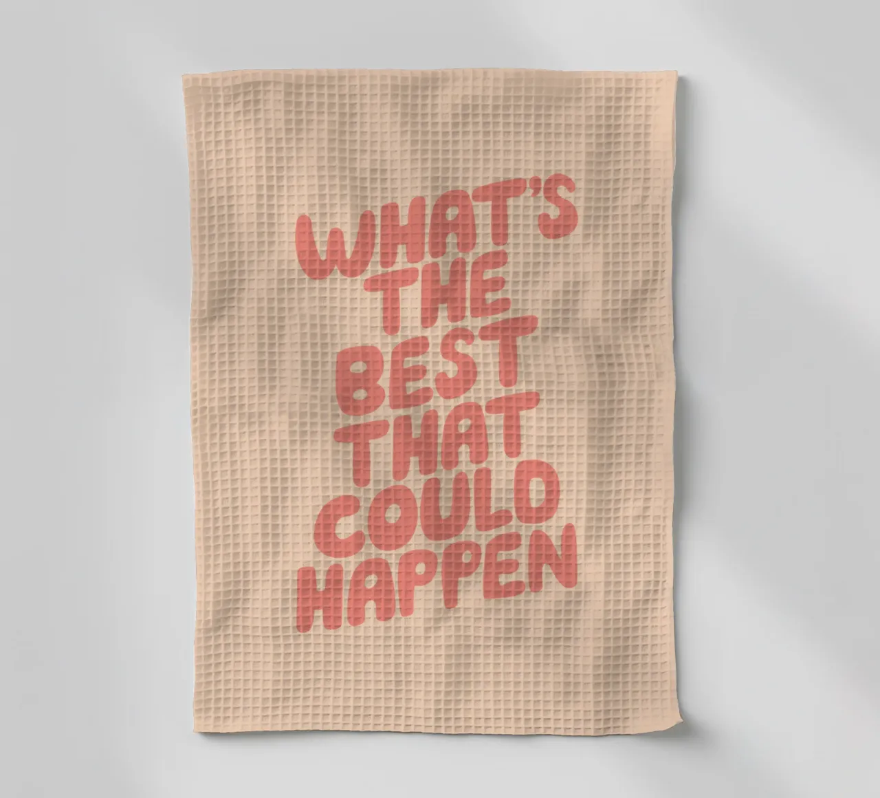 Citazione ispirazionale "What's the Best That Could Happen" (Il meglio che può accadere) Stampa canovaccio da cucina da THE MOTIVATED TYPE