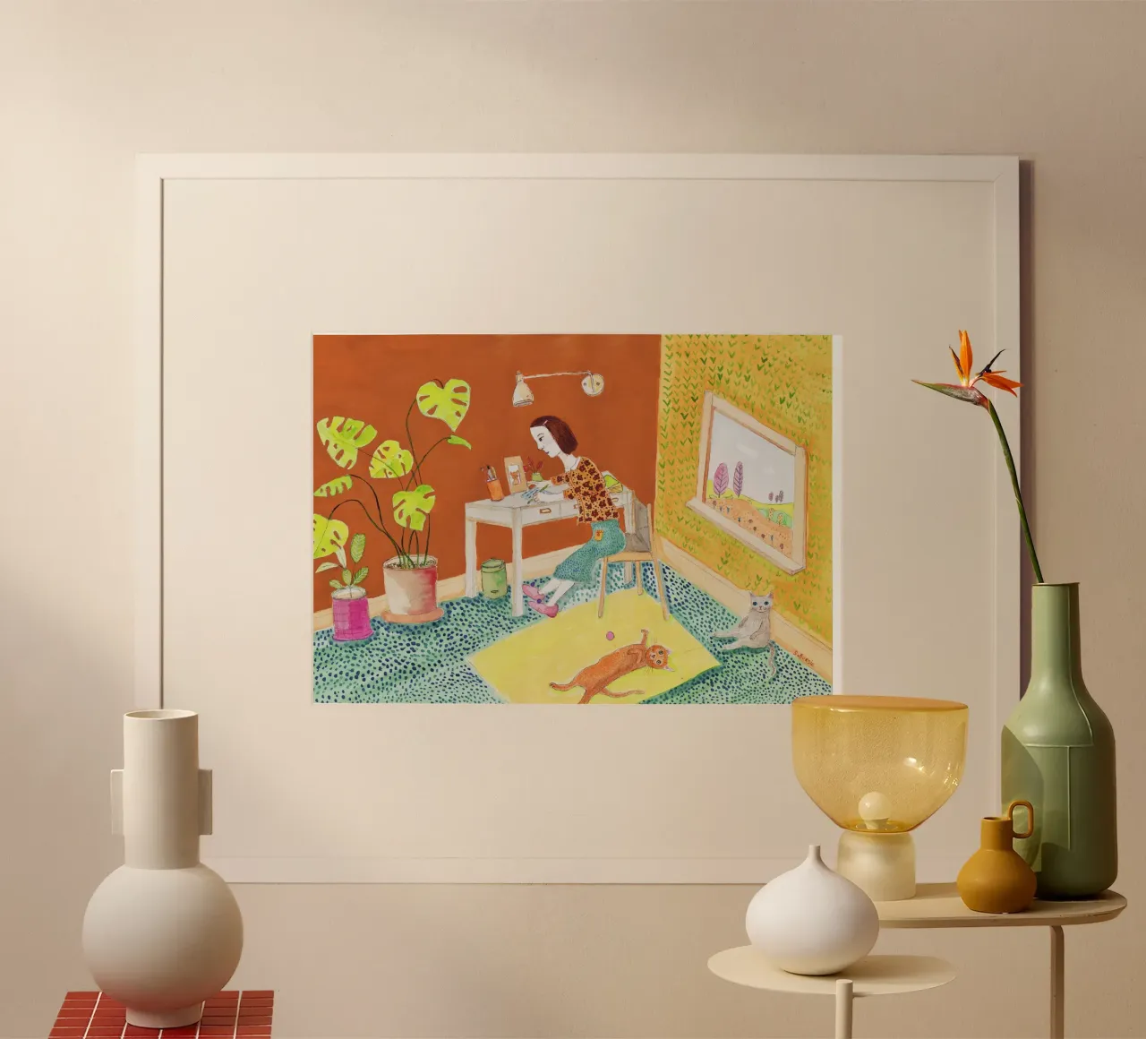 Vita con i gatti poster da Pictufy Sun & Spirit