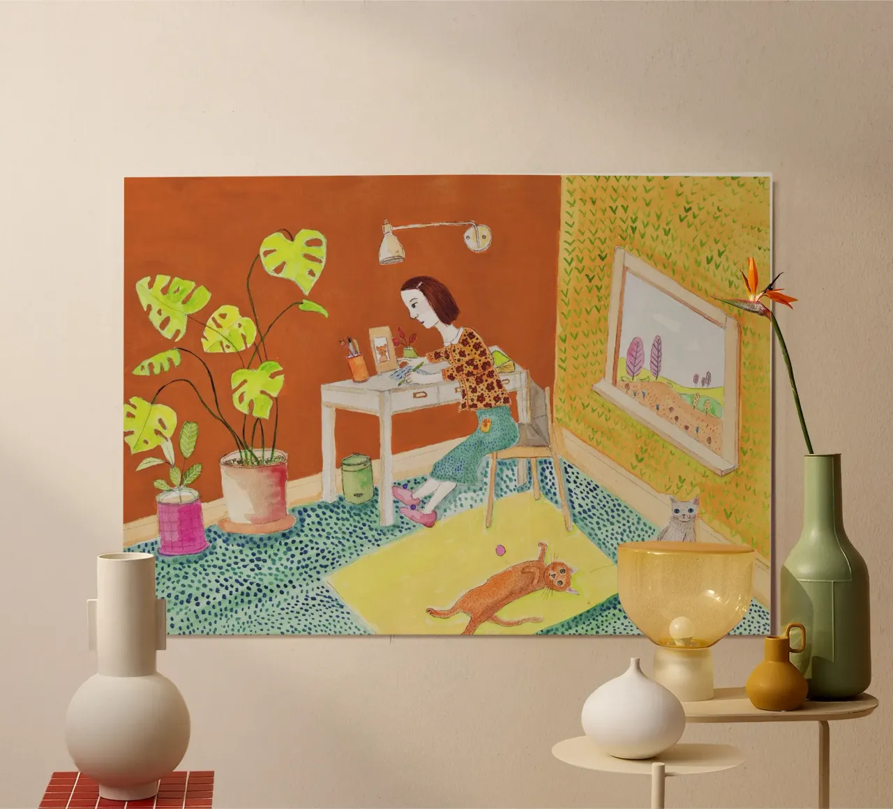 Vita con i gatti poster da Pictufy Sun & Spirit