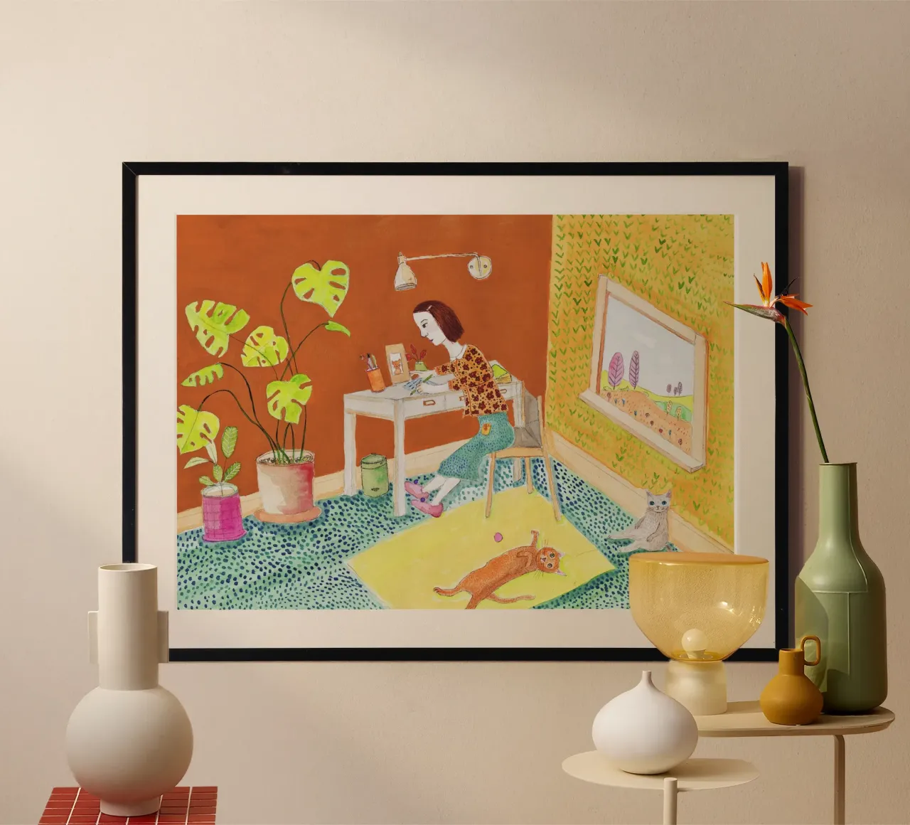 Vita con i gatti poster da Pictufy Sun & Spirit