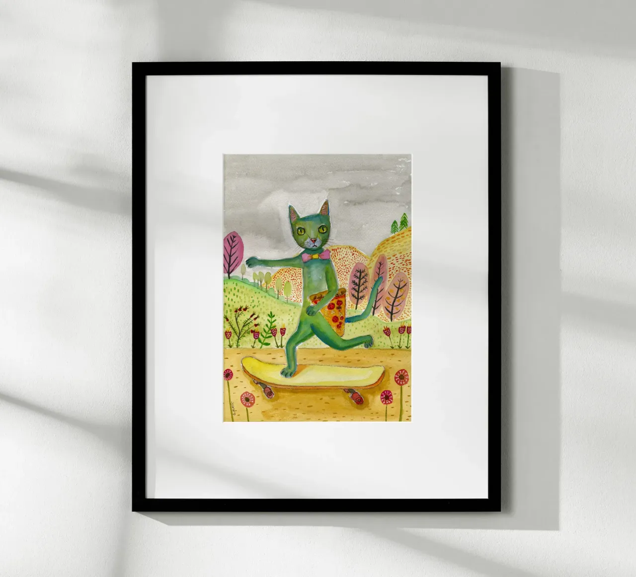 Pizza Cat poster con telaio in plastica da Pictufy Sun & Spirit