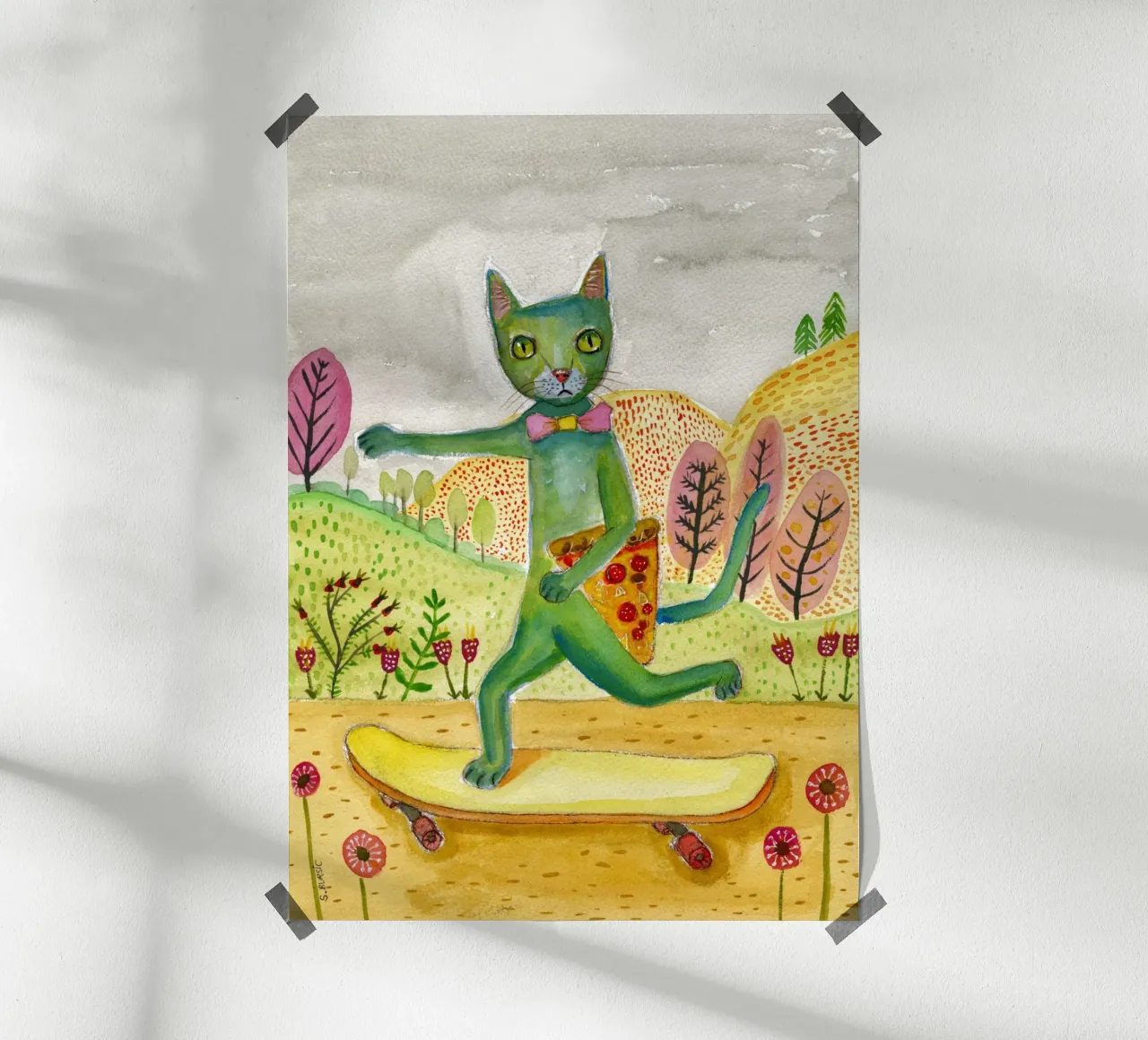 Pizza Cat poster con telaio in plastica da Pictufy Sun & Spirit