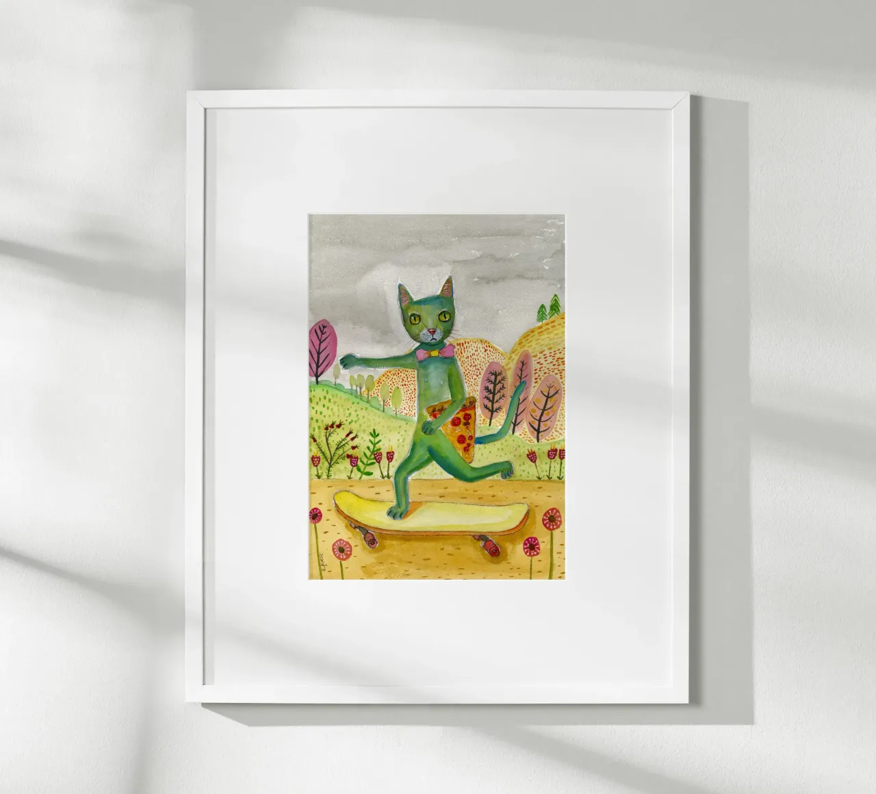 Pizza Cat poster con telaio in plastica da Pictufy Sun & Spirit