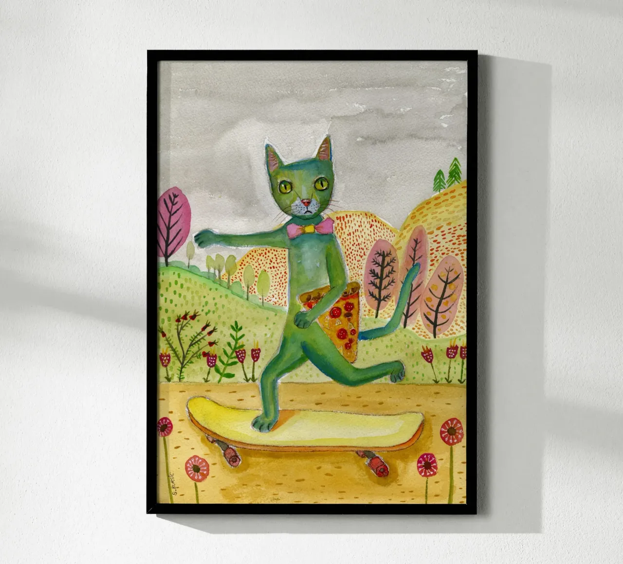 Pizza Cat poster con telaio in plastica da Pictufy Sun & Spirit
