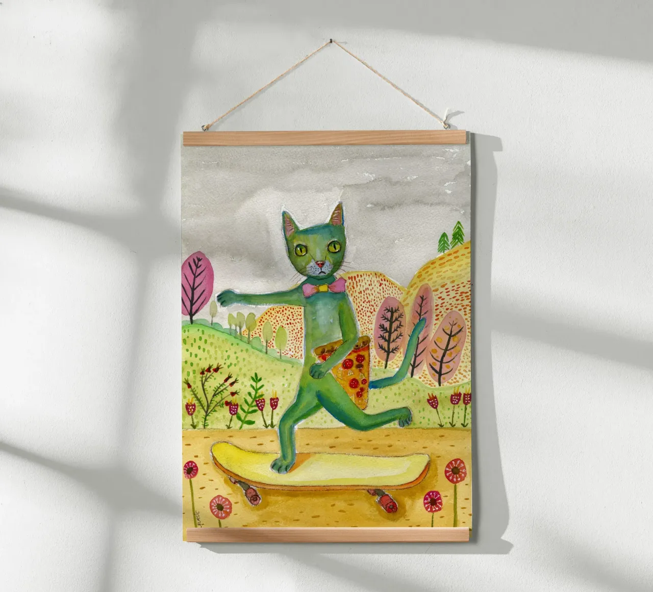 Pizza Cat poster con telaio in plastica da Pictufy Sun & Spirit