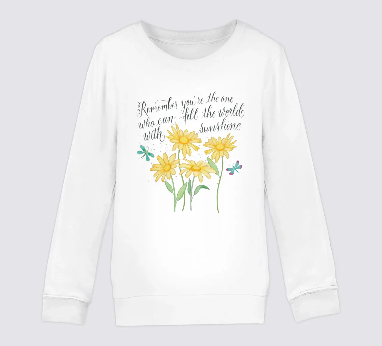 Fiori delicati con libellule. Vibrazioni positive con il sole. felpa bambino da CalliLetters