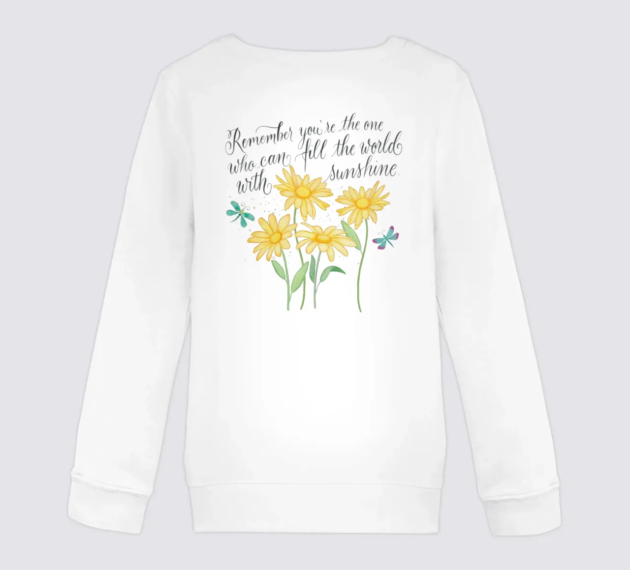 Fiori delicati con libellule. Vibrazioni positive con il sole. felpa bambino da CalliLetters