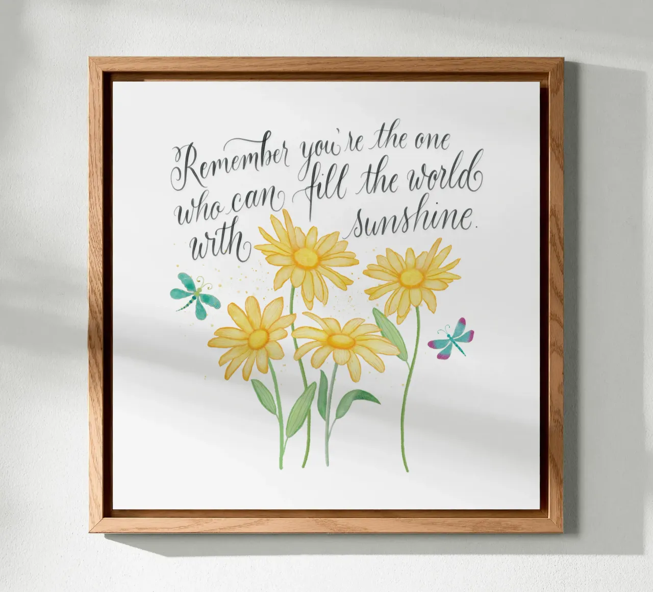Fiori delicati con libellule. Vibrazioni positive con il sole. alluminio dibond da CalliLetters