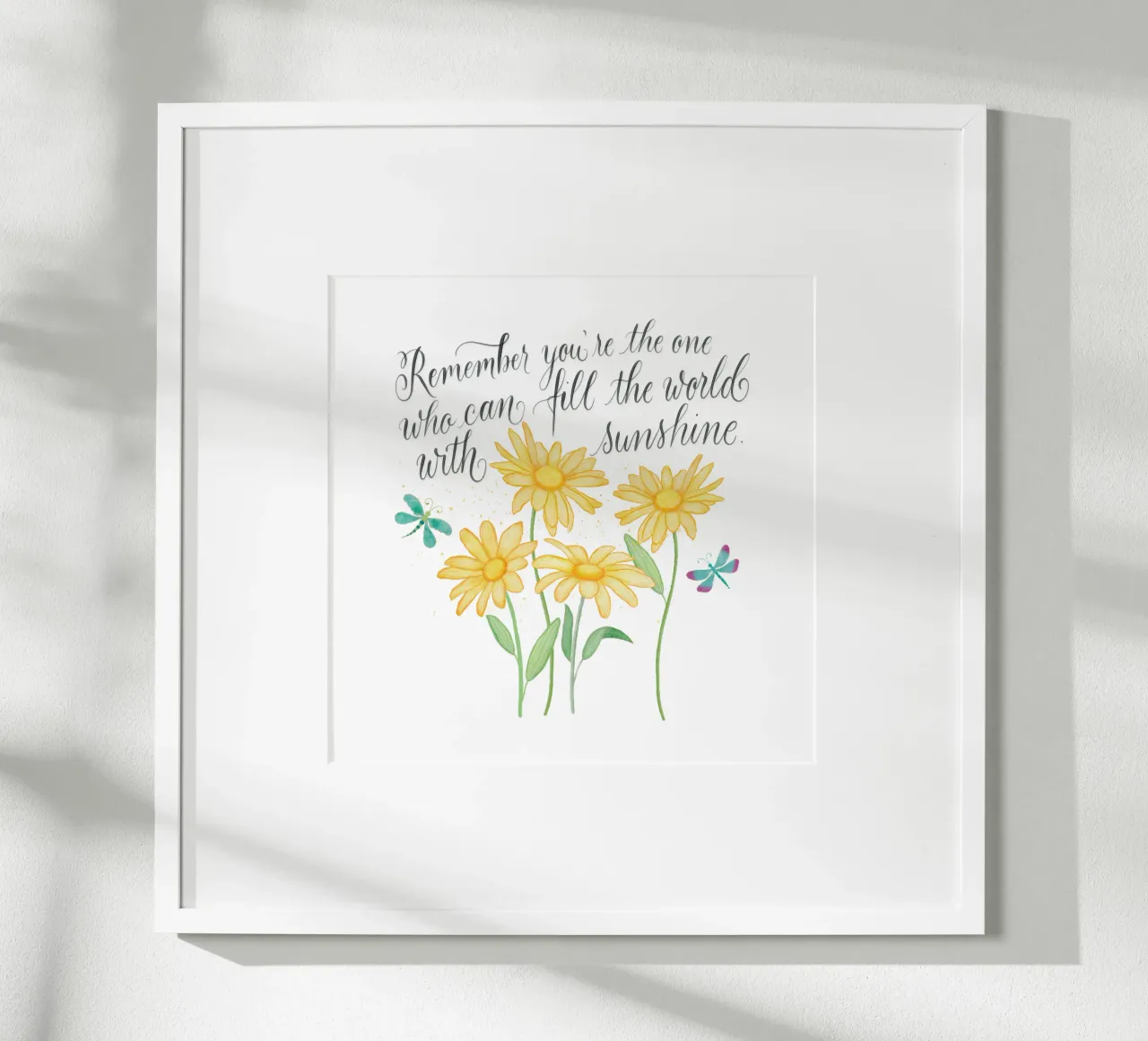 Fiori delicati con libellule. Vibrazioni positive con il sole. carta hahnemühle da CalliLetters