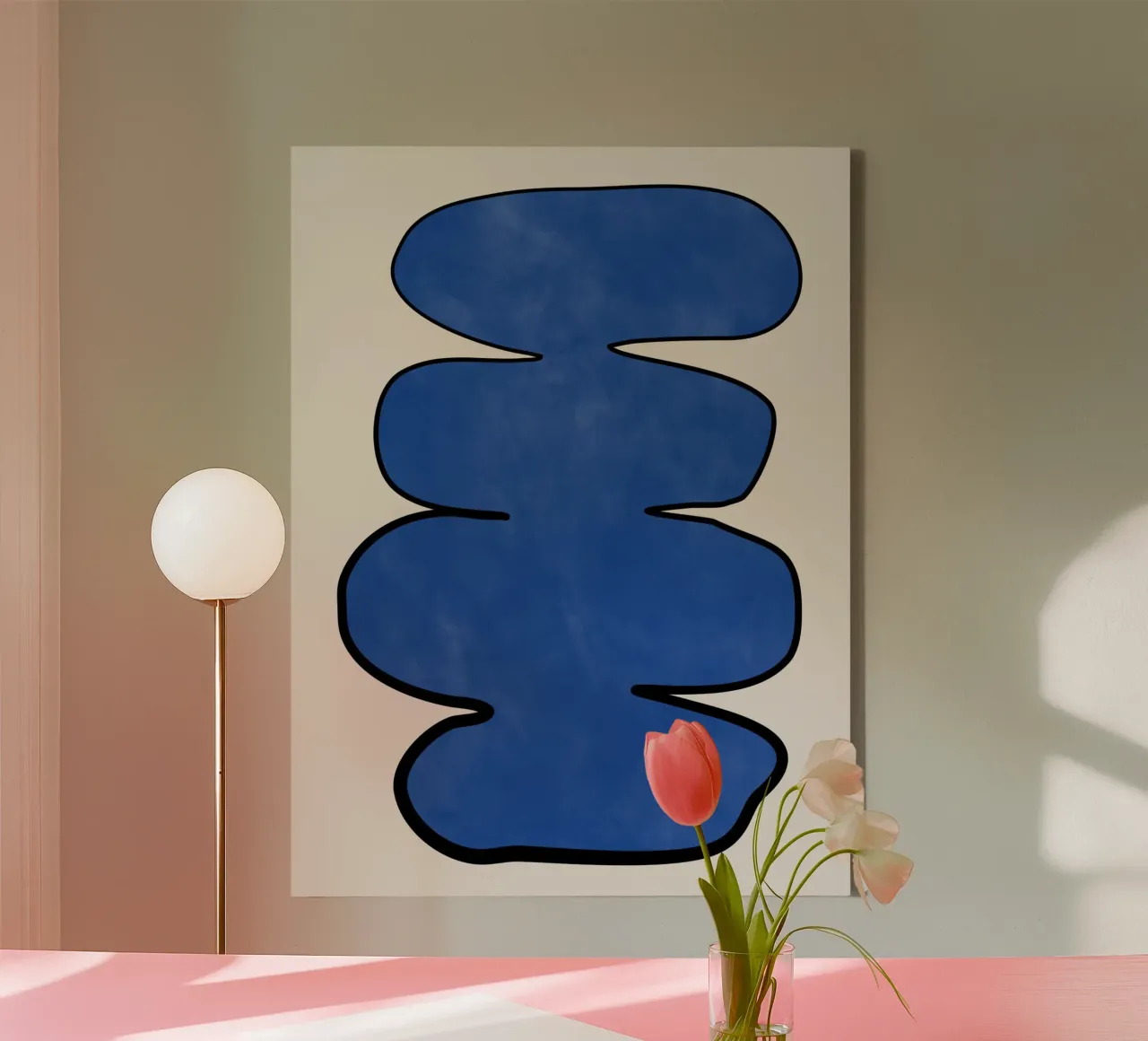 Blauwe Enigma Vorm canvas met Baklijst van Pictufy Sun & Spirit