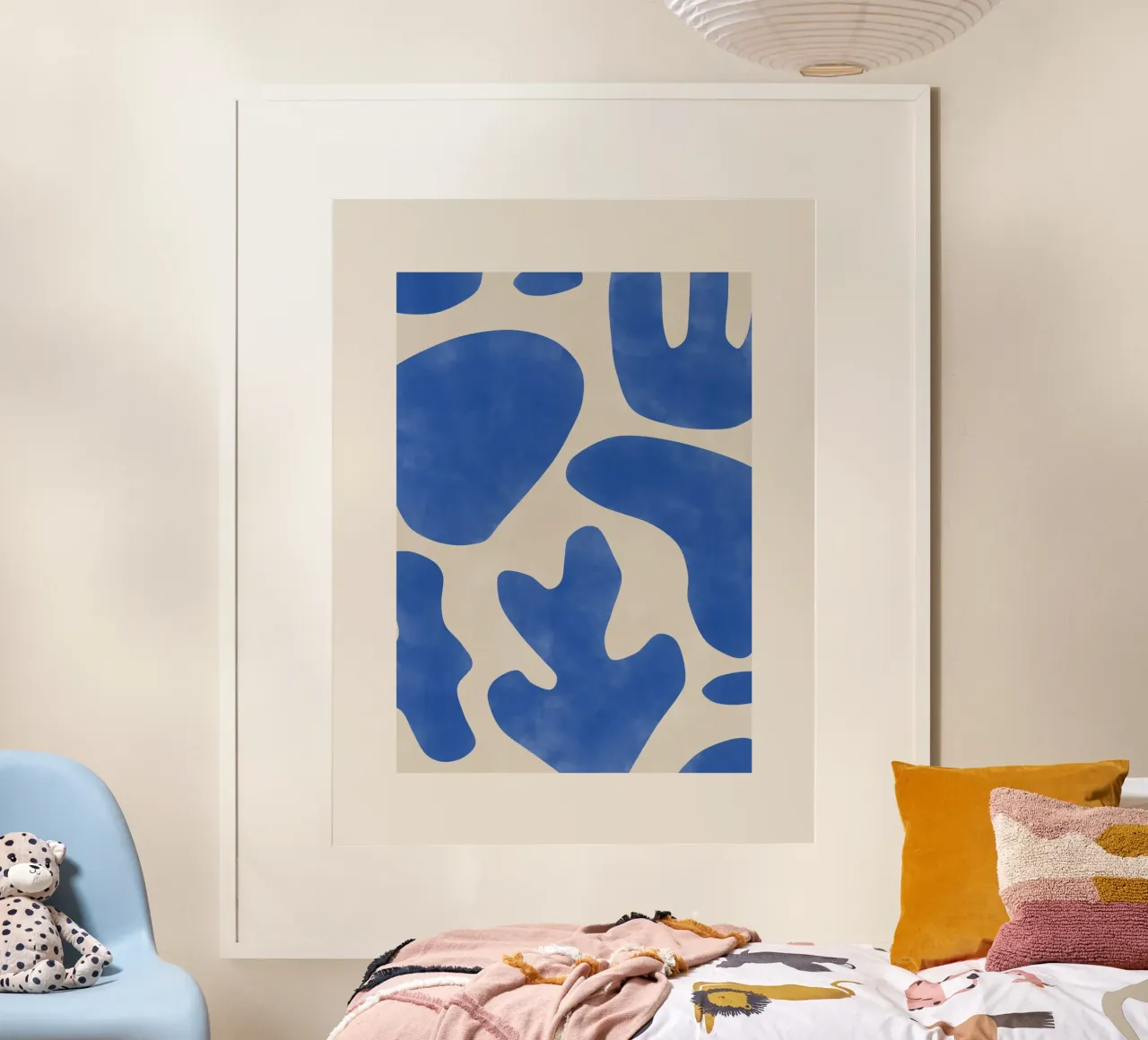 Blue Abstractions poster with aluminum frame by Pictufy Sun & Spirit
