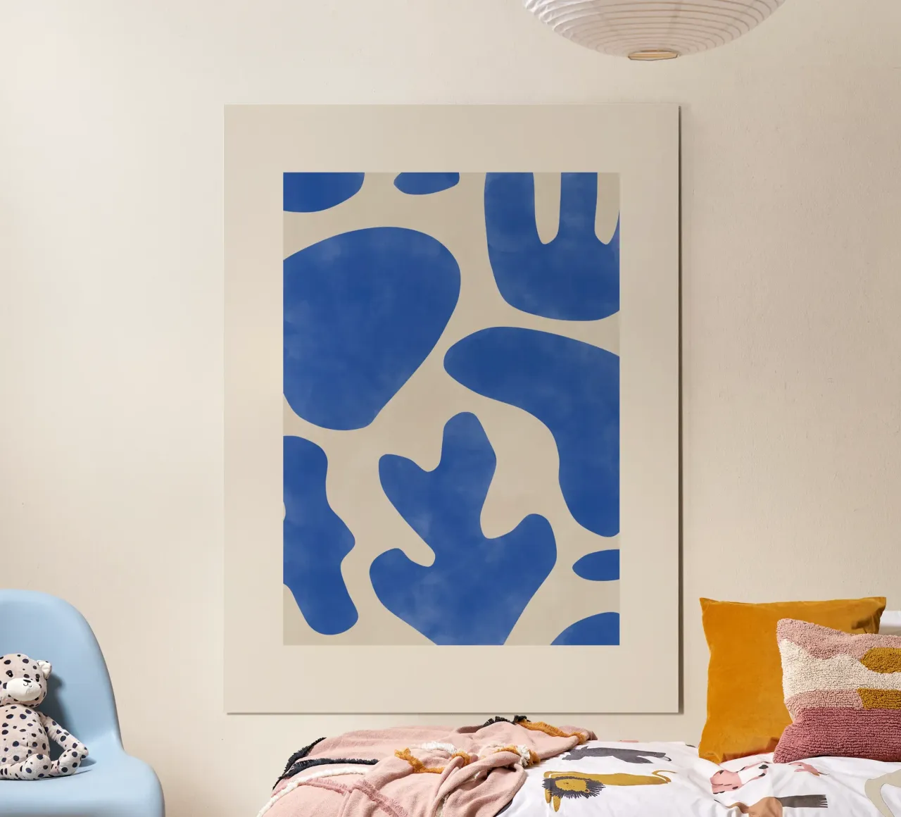 Blue Abstractions poster with aluminum frame by Pictufy Sun & Spirit