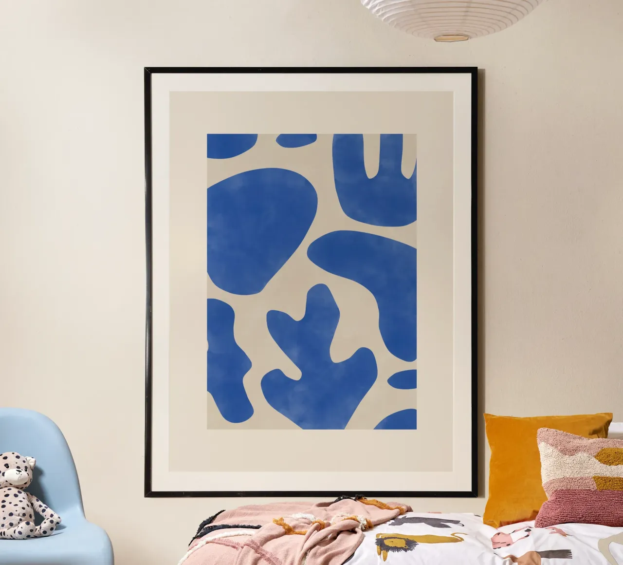 Blue Abstractions poster with aluminum frame by Pictufy Sun & Spirit