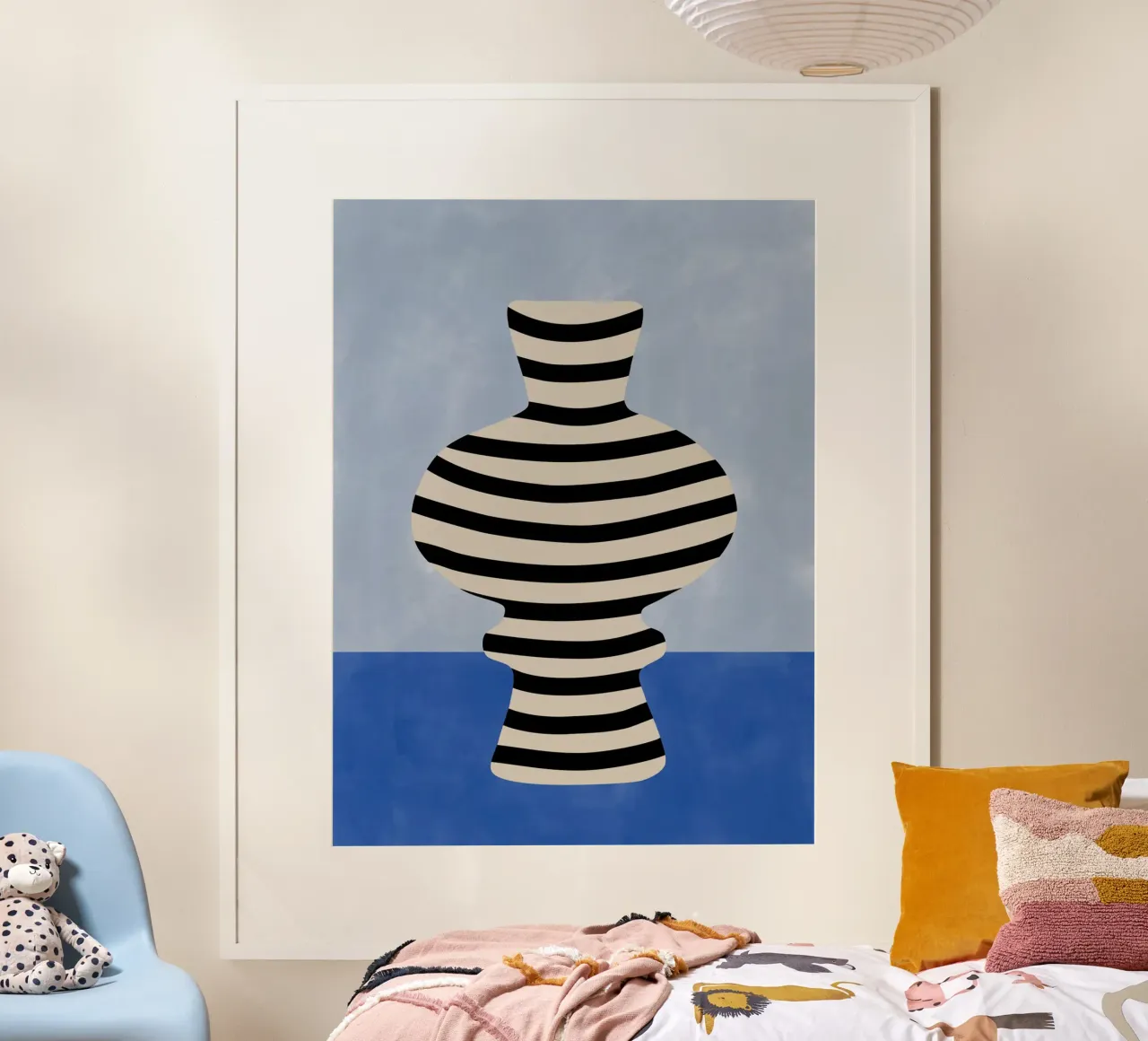 Gestreifte Vase Illusion Poster von Pictufy Sun & Spirit