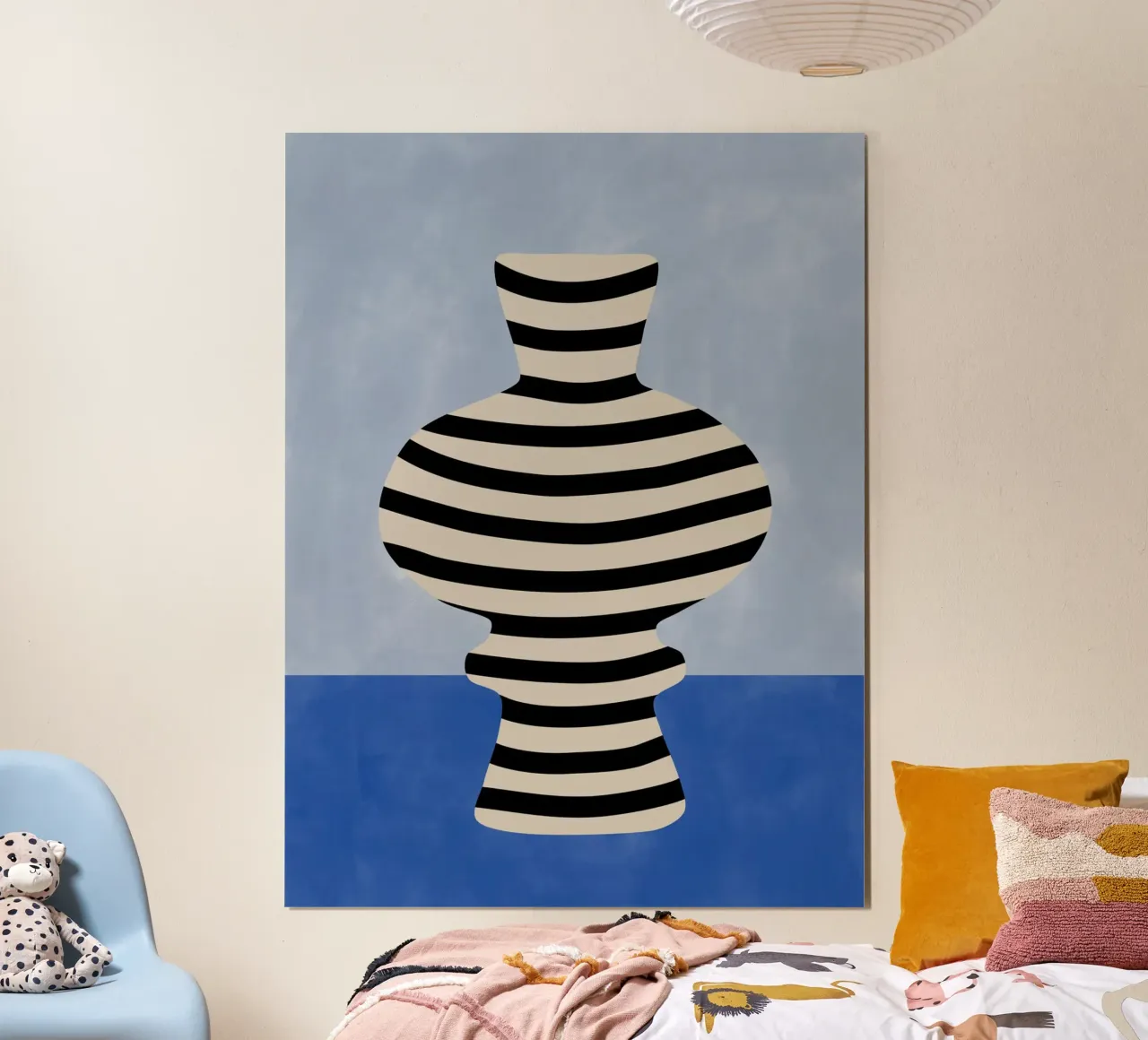 Gestreifte Vase Illusion Poster von Pictufy Sun & Spirit
