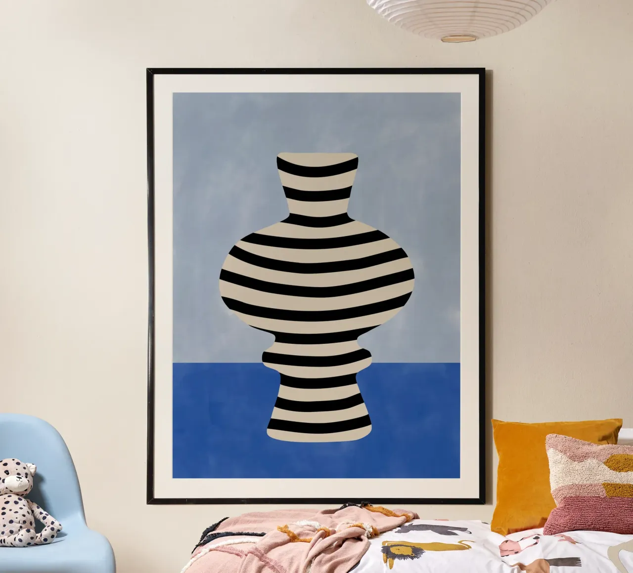 Gestreifte Vase Illusion Poster von Pictufy Sun & Spirit