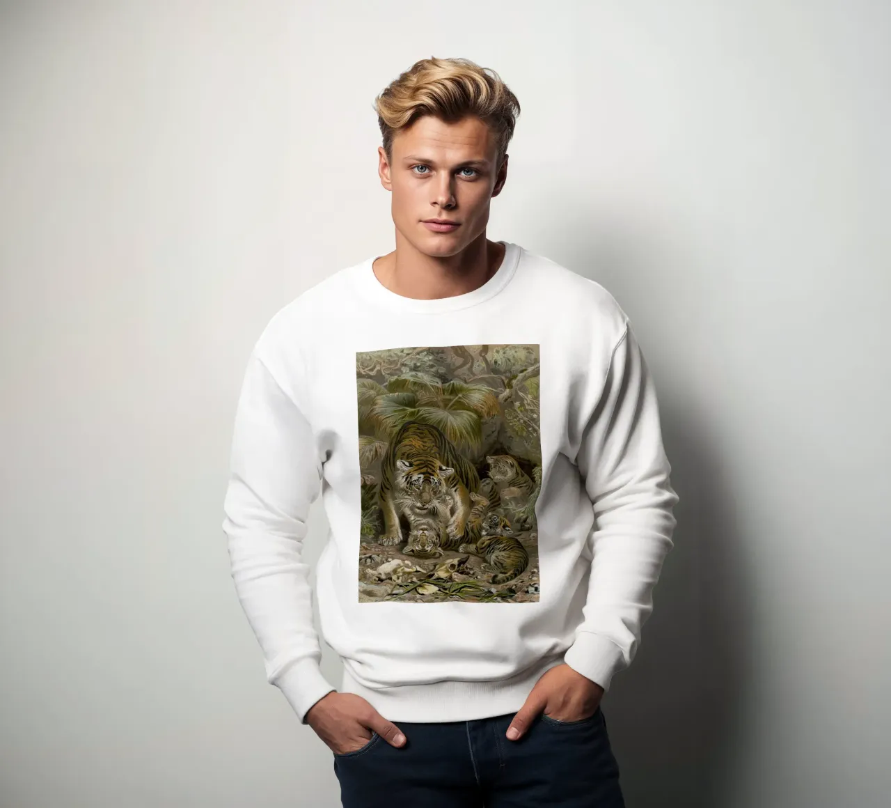 Vintage Brehm 1 Tiger felpa da Vintage Print Collection