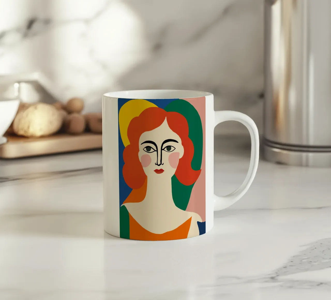 Ritratto di una rossa tazza in ceramica da Little Dean