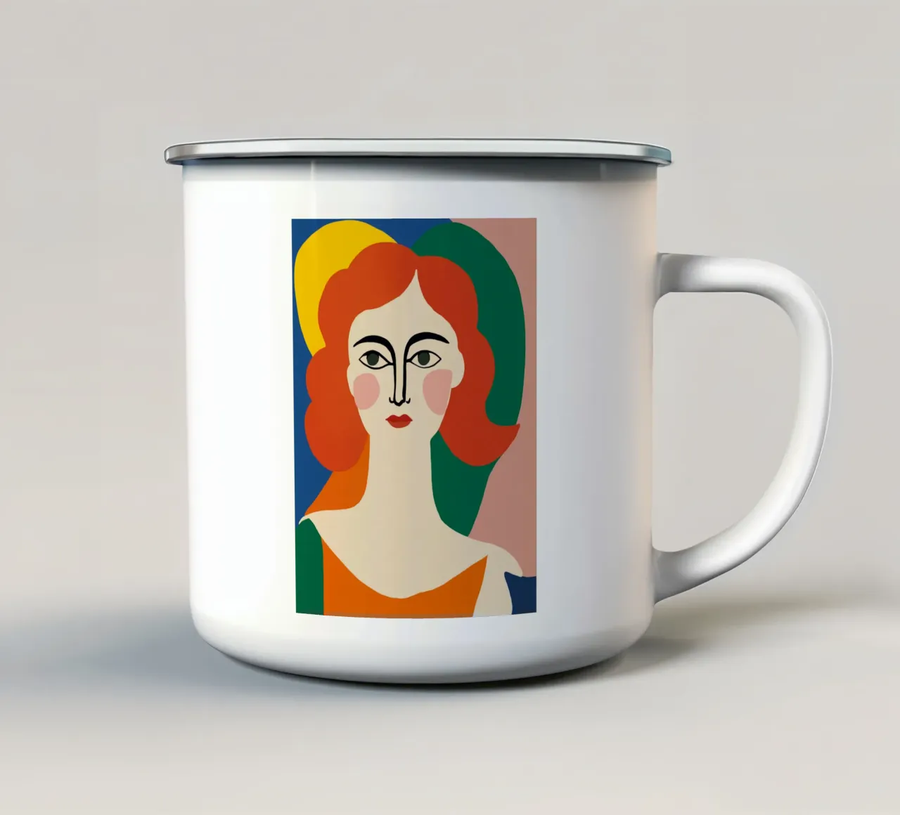 Ritratto di una rossa tazza in smalto da Little Dean