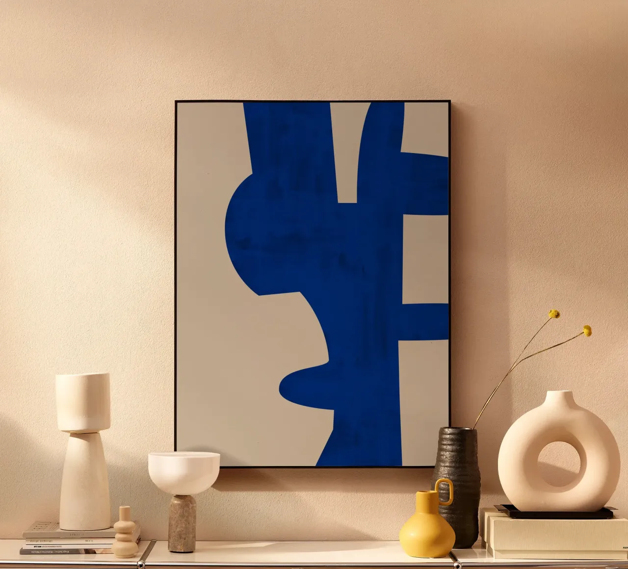 Blauwe schaduwen acryl van Pictufy Sun & Spirit