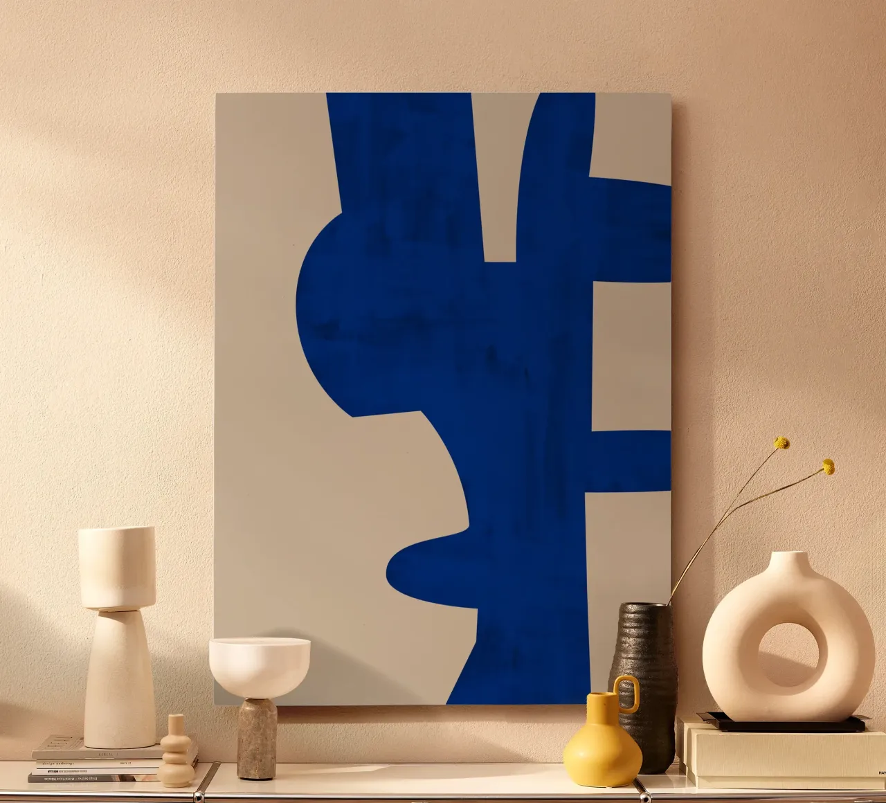 Blauwe schaduwen aluminium-dibond van Pictufy Sun & Spirit