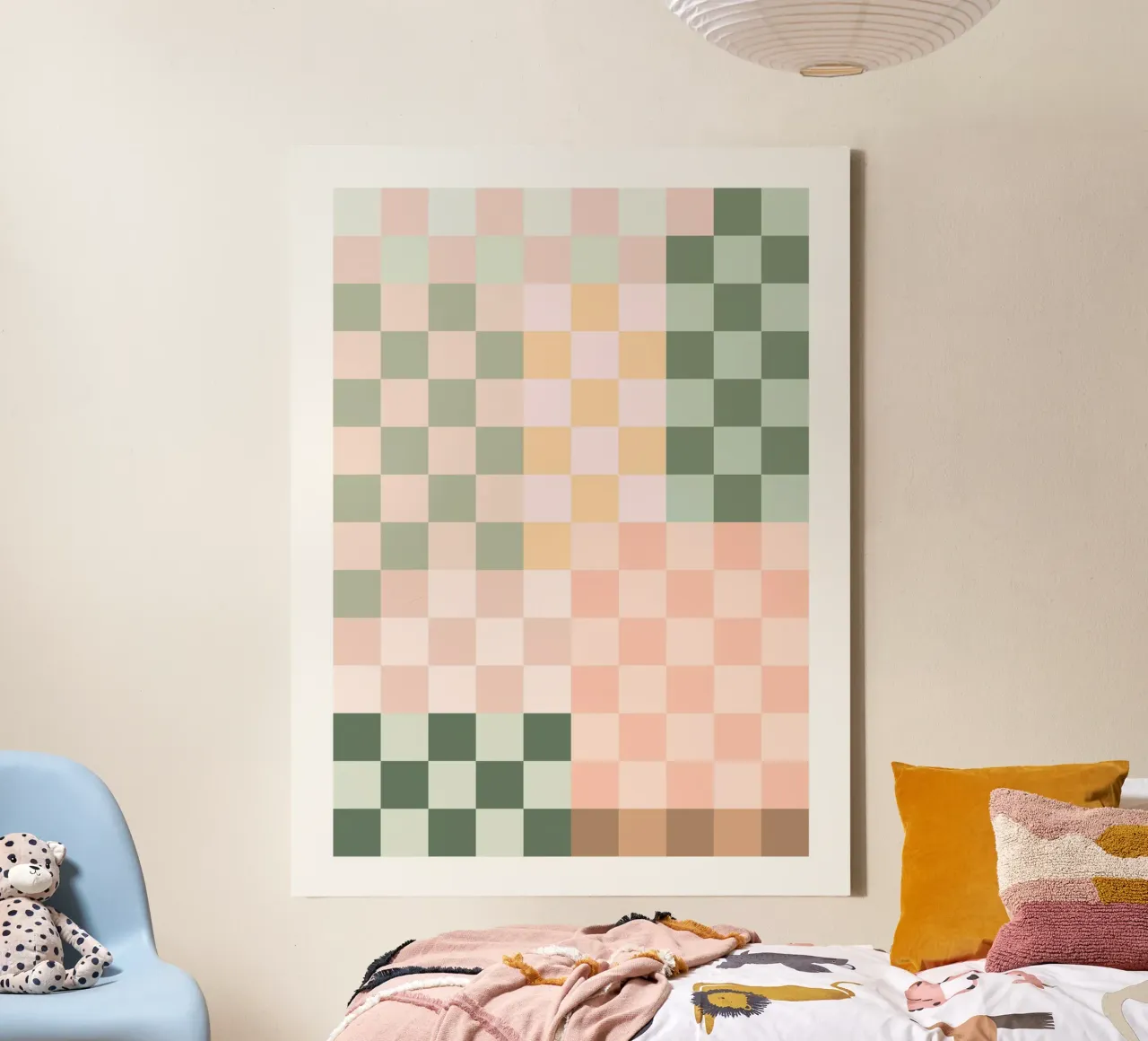 Harmonie kleurenraster canvas met Baklijst van Pictufy Sun & Spirit