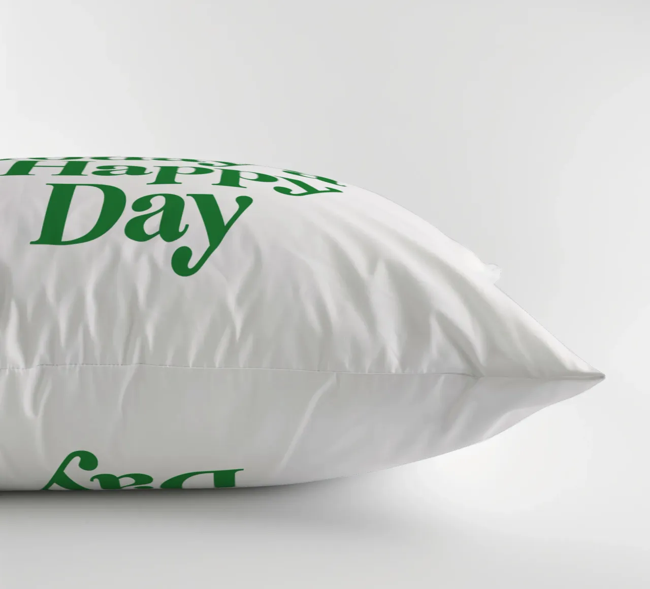 Let's Make Today a Happy Day Optimistic Typography Print decorative cushion by THE MOTIVATED TYPE