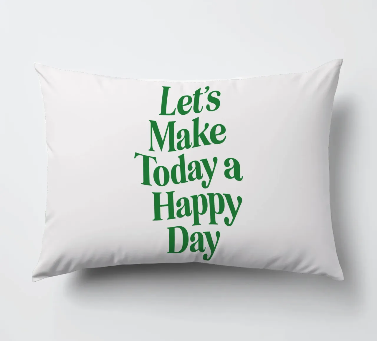 Let's Make Today a Happy Day Optimistic Typography Print decorative cushion by THE MOTIVATED TYPE