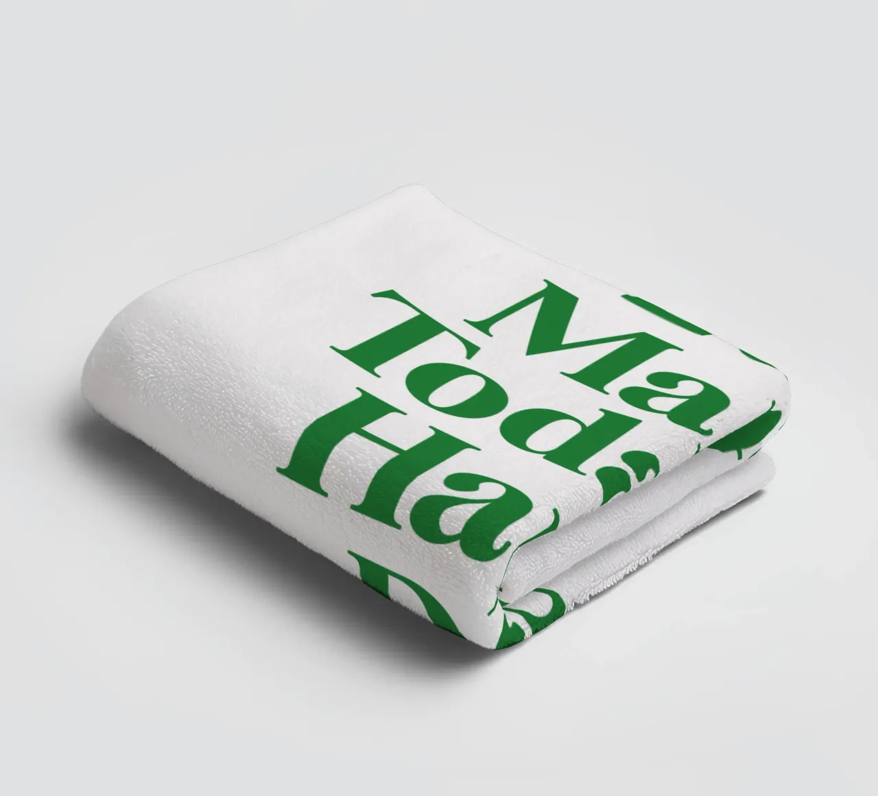 Let's Make Today a Happy Day Optimistic Typography Print towel by THE MOTIVATED TYPE